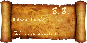 Babocs Bogát névjegykártya